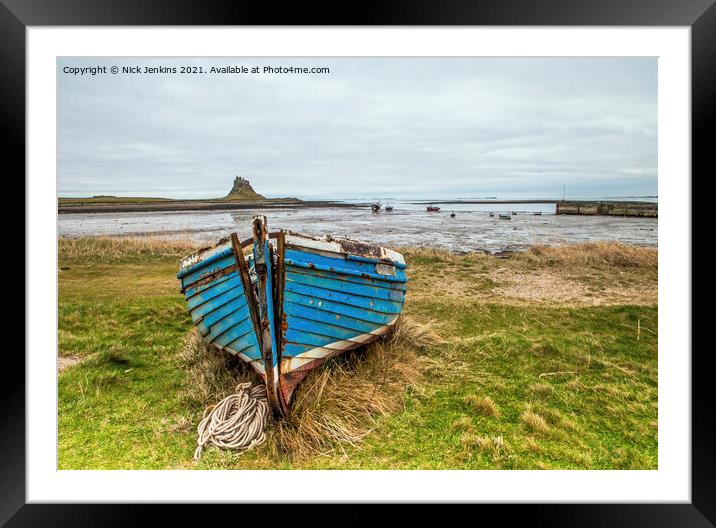 Abandoned Fishing Boat on Lindisfarne  Framed Mounted Print by Nick Jenkins