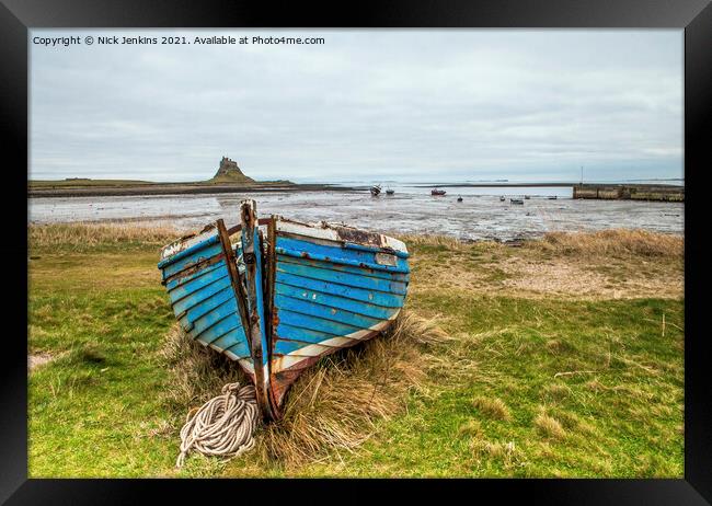 Abandoned Fishing Boat on Lindisfarne  Framed Print by Nick Jenkins