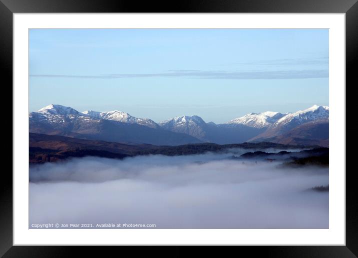 Mist over Loch Garry Framed Mounted Print by Jon Pear