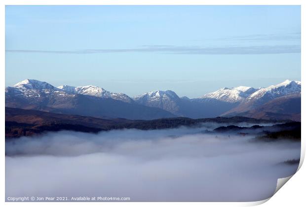 Mist over Loch Garry Print by Jon Pear
