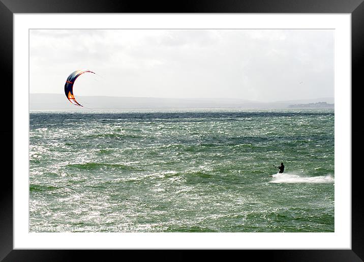 Kite Surfing Framed Mounted Print by Chris Day