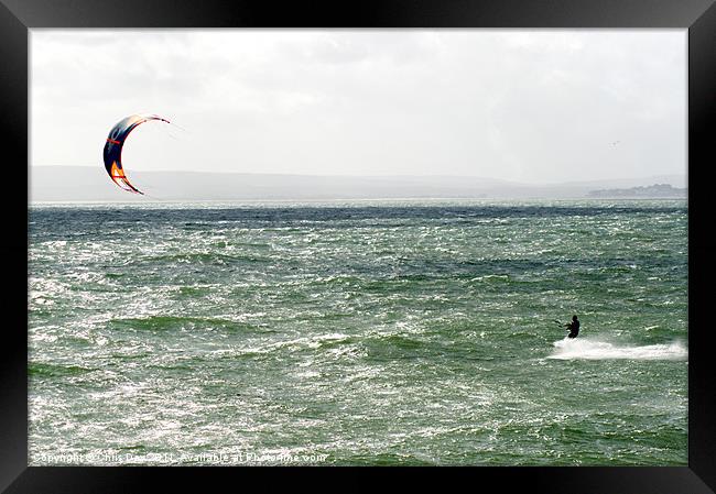 Kite Surfing Framed Print by Chris Day