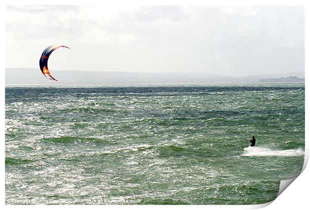 Kite Surfing Print by Chris Day