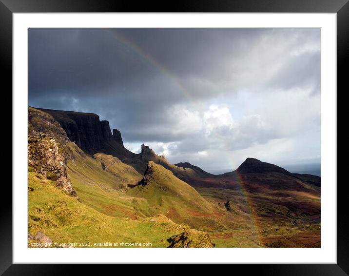 Rainbow Over the Quiraing Framed Mounted Print by Jon Pear