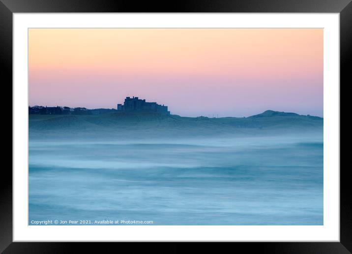  Bamburgh Castle from Seahouses Framed Mounted Print by Jon Pear