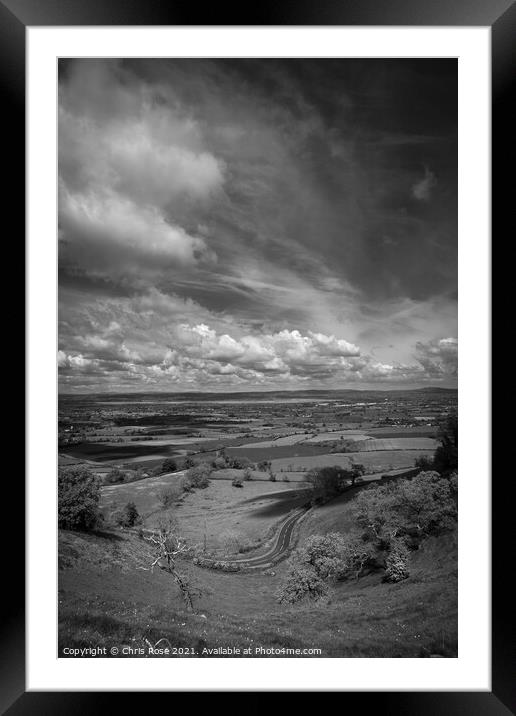 Coaley Peak Viewpoint, winding road Framed Mounted Print by Chris Rose