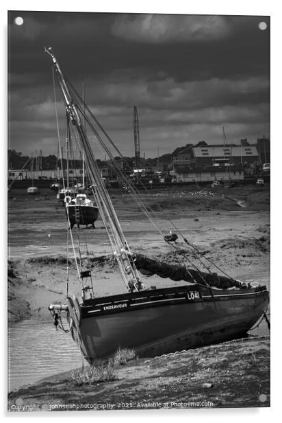 The Endeavour at low tide, Leigh on Sea Acrylic by johnseanphotography 