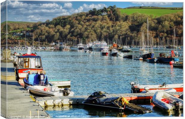 Winter Wonderland on the River Dart Canvas Print by Roger Mechan