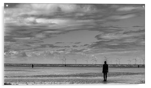 Anthony Gormley's Another Place at Crosby Beach, Merseyside Acrylic by Adrian Rowley