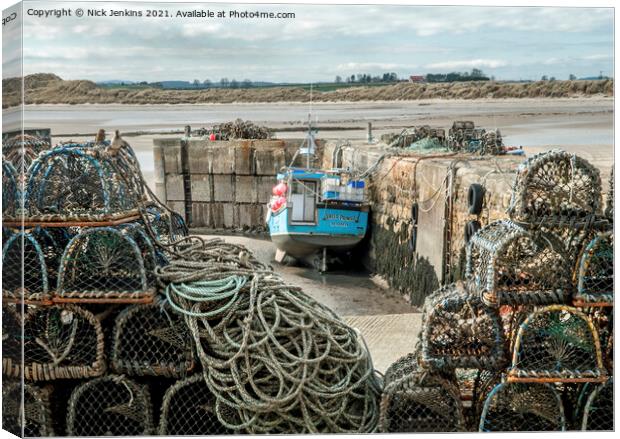 Beadnell Harbour Low Tide Northumberland Canvas Print by Nick Jenkins