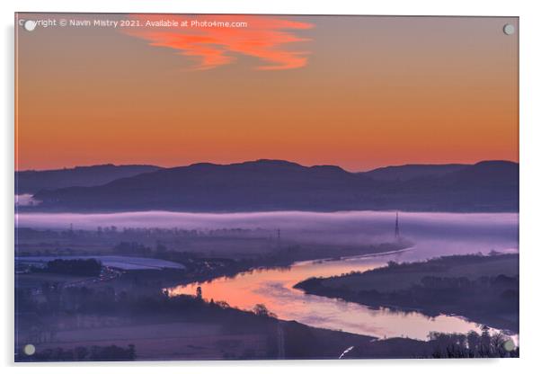 River Tay Sunrise   Acrylic by Navin Mistry