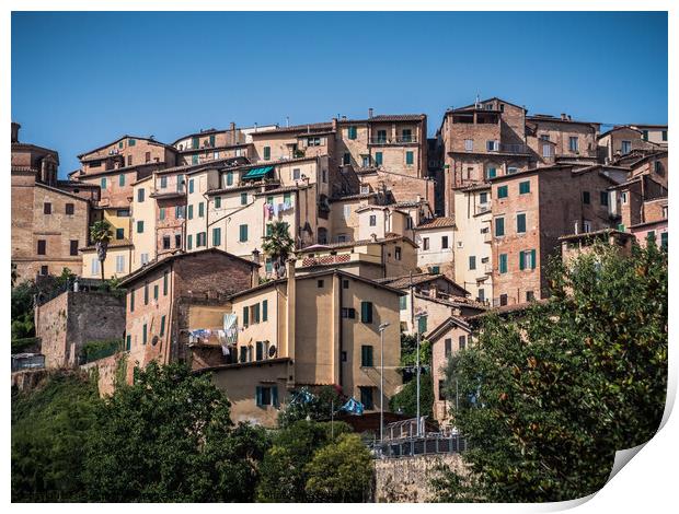 Siena Cityscape with Residential Houses Print by Dietmar Rauscher