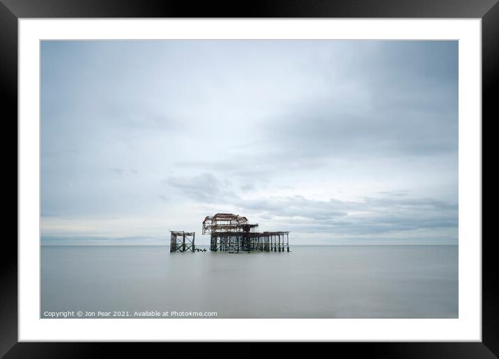 Brighton Old Pier Framed Mounted Print by Jon Pear