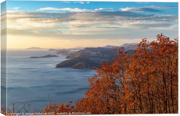 Beautiful winter Mediterranean landscape. View of Adriatic coast. Croatia. Canvas Print by Sergey Fedoskin