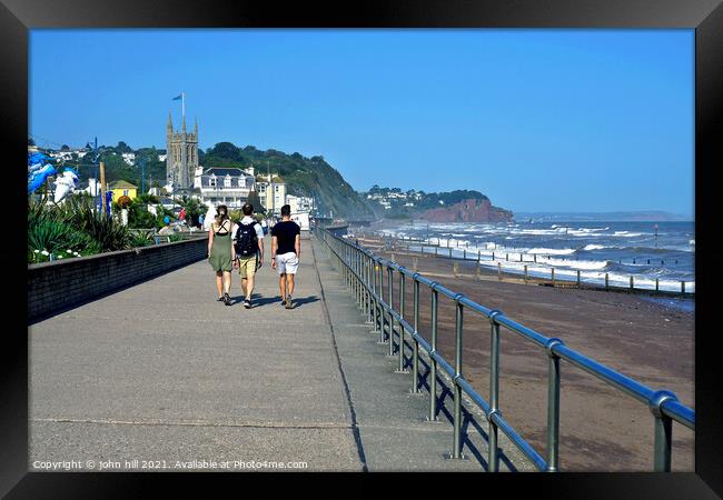 Promenade walk, Teignmouth, Devon, UK. Framed Print by john hill