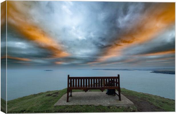Bench with a View Canvas Print by Simon Maycock