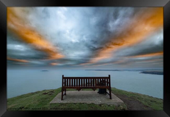 Bench with a View Framed Print by Simon Maycock