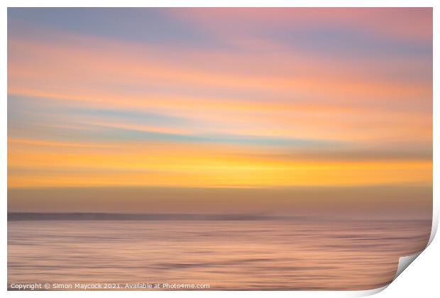 Blurred sunrise Print by Simon Maycock