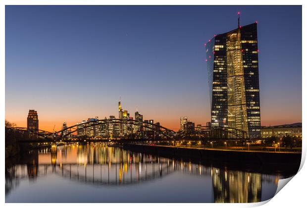 ECB @ Skyline Frankfurt Print by Thomas Schaeffer