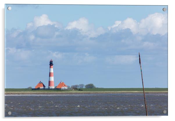 Westerhever Lighthouse Acrylic by Thomas Schaeffer