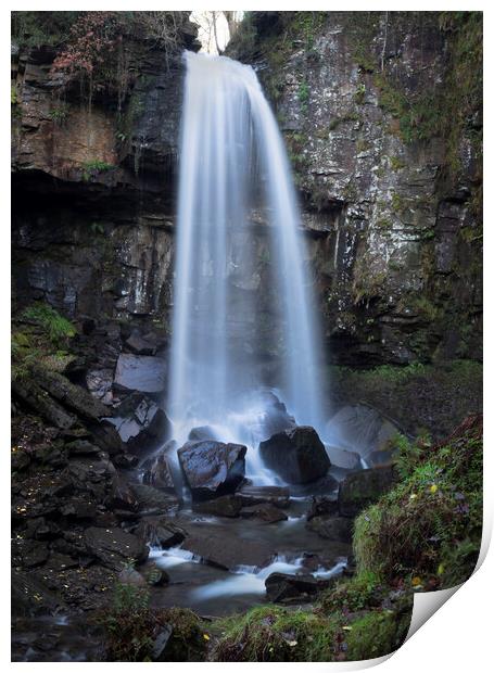 Melincourt waterfall in full flow Print by Leighton Collins