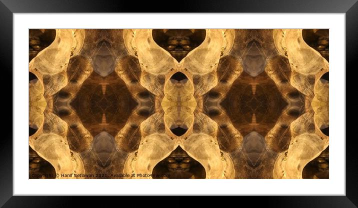Doubled Rotated Mirrored Ornament on cave wall.  Framed Mounted Print by Hanif Setiawan