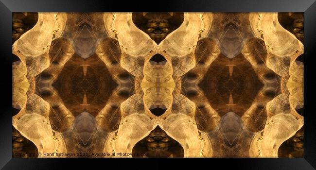 Doubled Rotated Mirrored Ornament on cave wall.  Framed Print by Hanif Setiawan