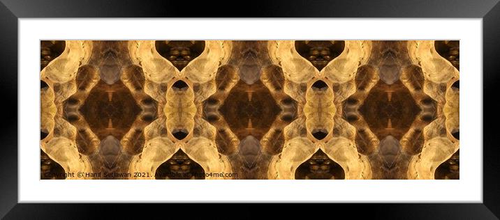 Triptych of Rotated Mirrored Ornament on cave wall Framed Mounted Print by Hanif Setiawan