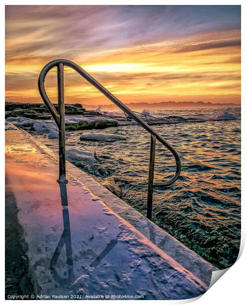 Sunrise over Dalebrook tidal pool Print by Adrian Paulsen