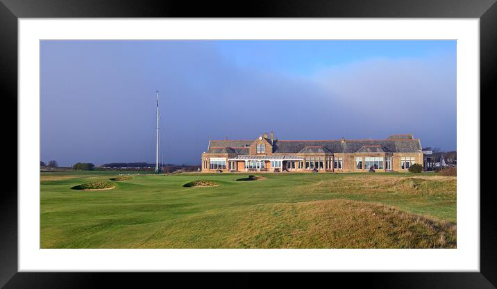 18th green and clubhouse at Royal Troon Framed Mounted Print by Allan Durward Photography