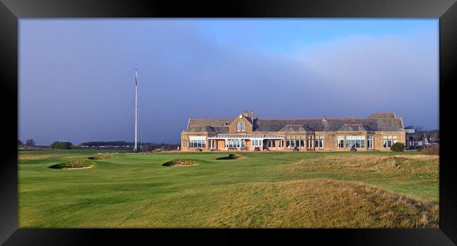 18th green and clubhouse at Royal Troon Framed Print by Allan Durward Photography