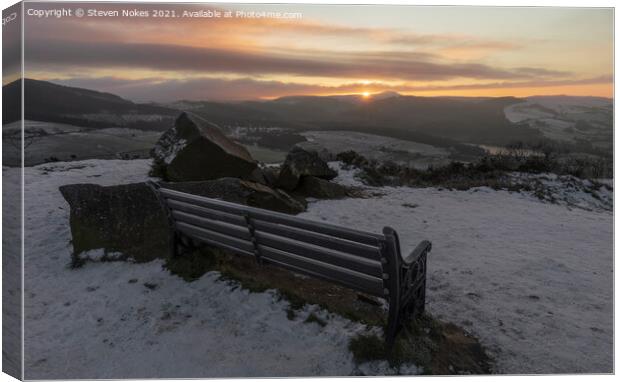 Winter Sunrise at Teggs Nose Canvas Print by Steven Nokes