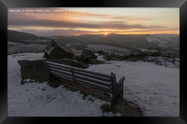 Winter Sunrise at Teggs Nose Framed Print by Steven Nokes