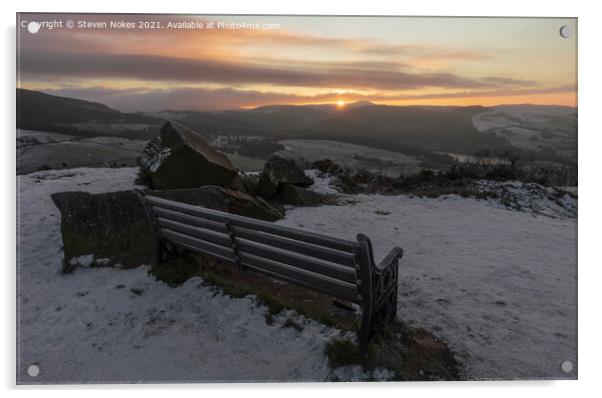 Winter Sunrise at Teggs Nose Acrylic by Steven Nokes