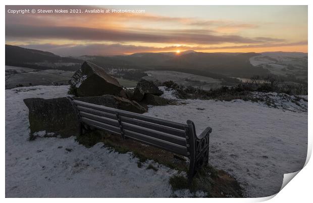 Winter Sunrise at Teggs Nose Print by Steven Nokes