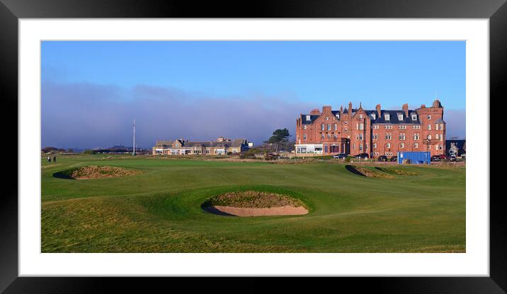 Royal Troon 17th green and clubhouse  Framed Mounted Print by Allan Durward Photography