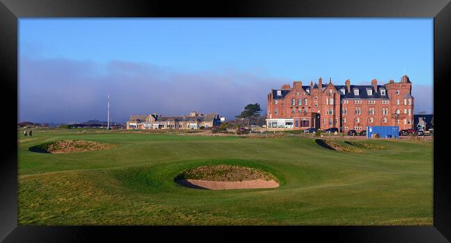 Royal Troon 17th green and clubhouse  Framed Print by Allan Durward Photography