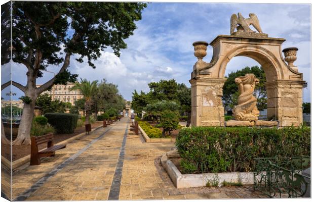 The Mall Il-Mall Gardens In Floriana Malta Canvas Print by Artur Bogacki