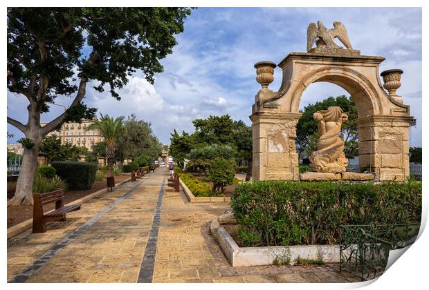 The Mall Il-Mall Gardens In Floriana Malta Print by Artur Bogacki