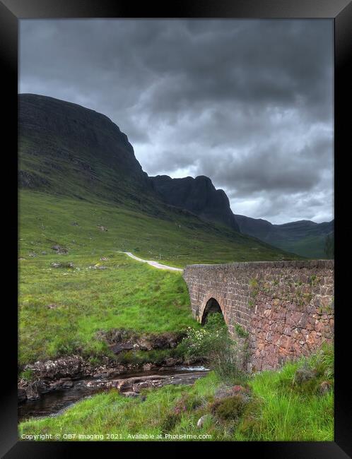 Bridge Into Drama, Entering The Bealach Na Ba Pass To Applecross Framed Print by OBT imaging