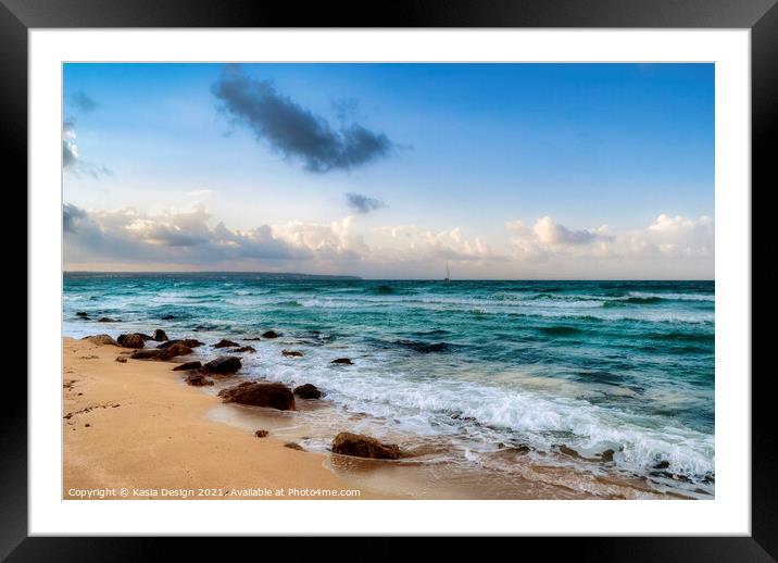 Mallorca: Playa Can Pastilla after the Storm Framed Mounted Print by Kasia Design
