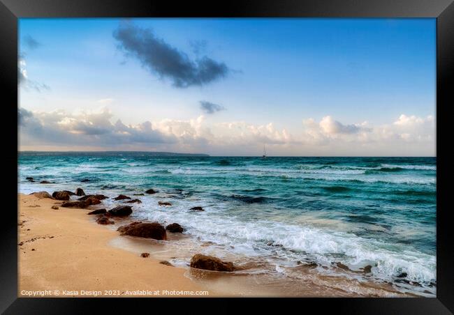 Mallorca: Playa Can Pastilla after the Storm Framed Print by Kasia Design