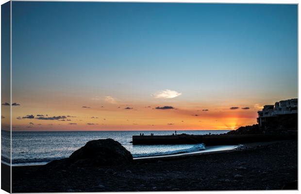 Colourful Costa Adeje sunset, Tenerife Canvas Print by Phil Crean
