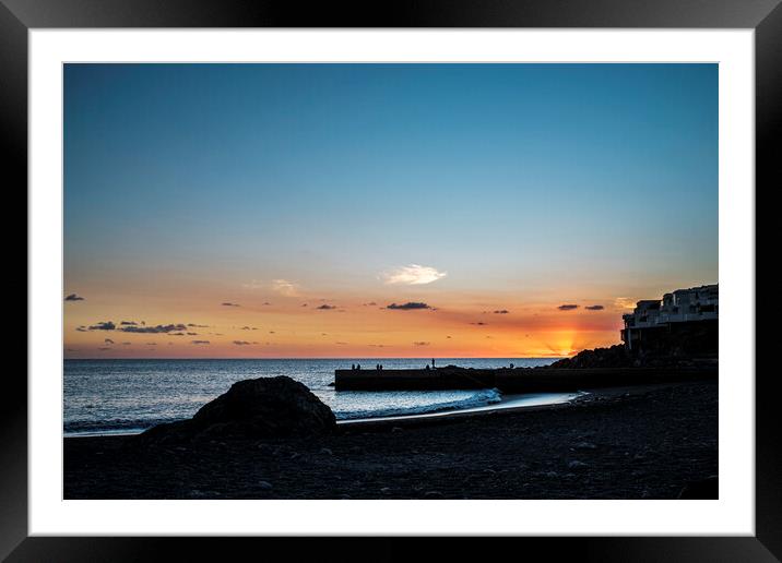 Colourful Costa Adeje sunset, Tenerife Framed Mounted Print by Phil Crean