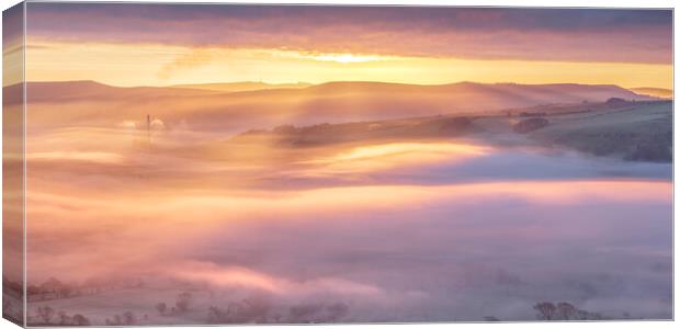 Sublime light over Hope Valley Canvas Print by John Finney