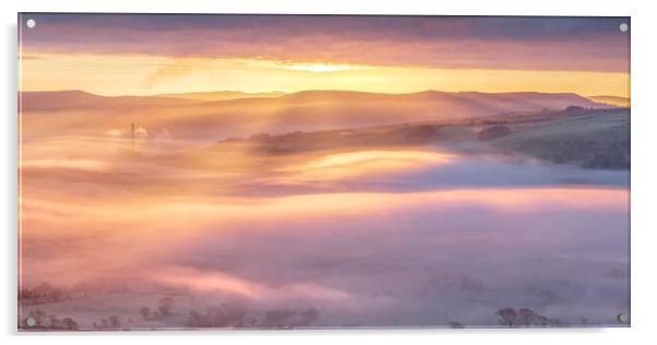 Sublime light over Hope Valley Acrylic by John Finney