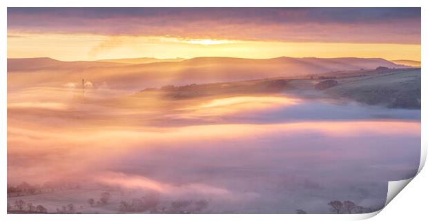 Sublime light over Hope Valley Print by John Finney