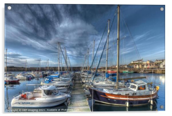 Findochty Village Marina & Harbour Morayshire Scotland Acrylic by OBT imaging