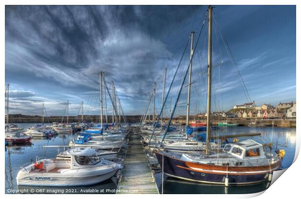Findochty Village Marina & Harbour Morayshire Scotland Print by OBT imaging