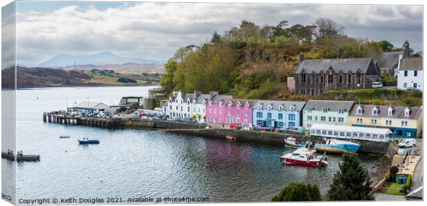 Portree Harbour on the Isle of Skye Canvas Print by Keith Douglas